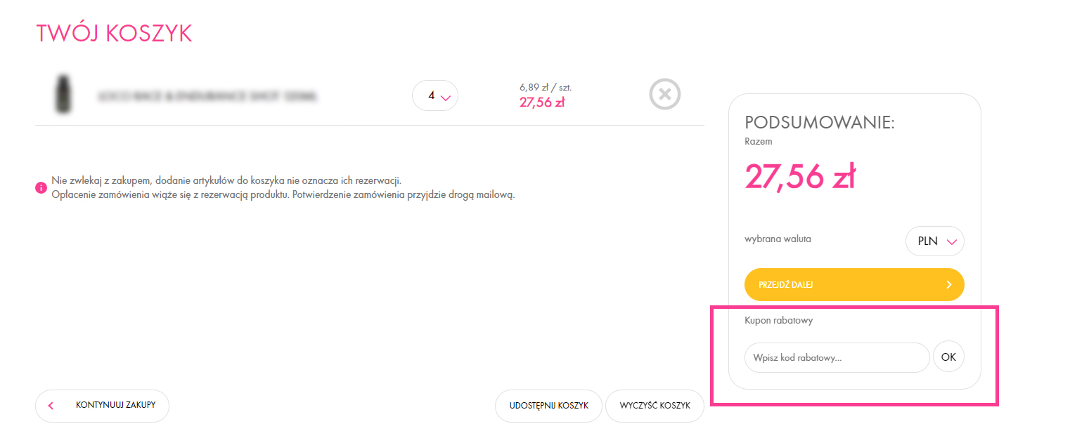 ostatni krok zamówienia