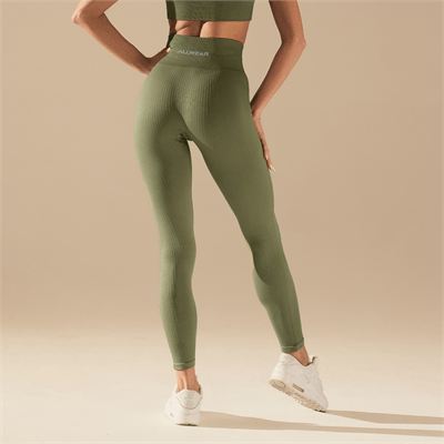 Bezszwowe legginsy BASIC OLIVE