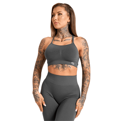 Gym Glamour Biustonosz Push Up 2.0 Dark Silver