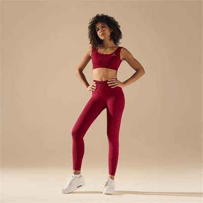 Allwear Bezszwowe legginsy BASIC V-WAIST BURGUNDY