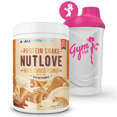 ALLNUTRITION NUTLOVE Protein Shake White Choco Peanut 630g + Shaker FitWomen