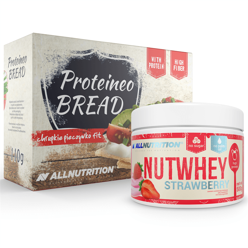 ALLNUTRITION Nutwhey Strawberry 500g + Proteineo Bread 110g GRATIS