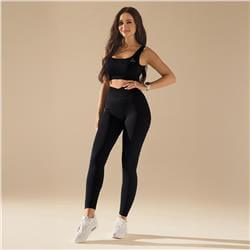Bezszwowe legginsy BASIC V-WAIST BLACK