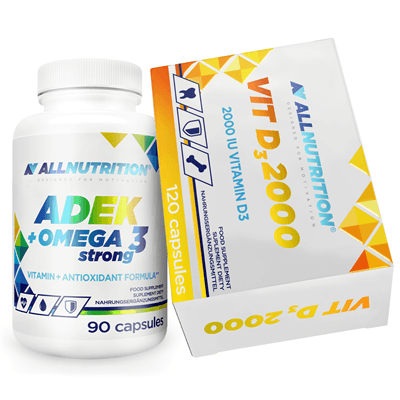 ALLNUTRITION ADEK + OMEGA 3 STRONG 90kaps +  D3 2000 120 kap