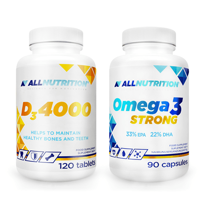 ALLNUTRITION D3 4000 120 tabs + OMEGA 3 STRONG 90 kaps