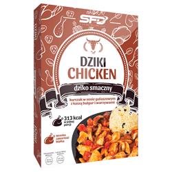 Dziki Chicken - Kurczak w sosie myśliwskim z kaszą bulgur i warzywami