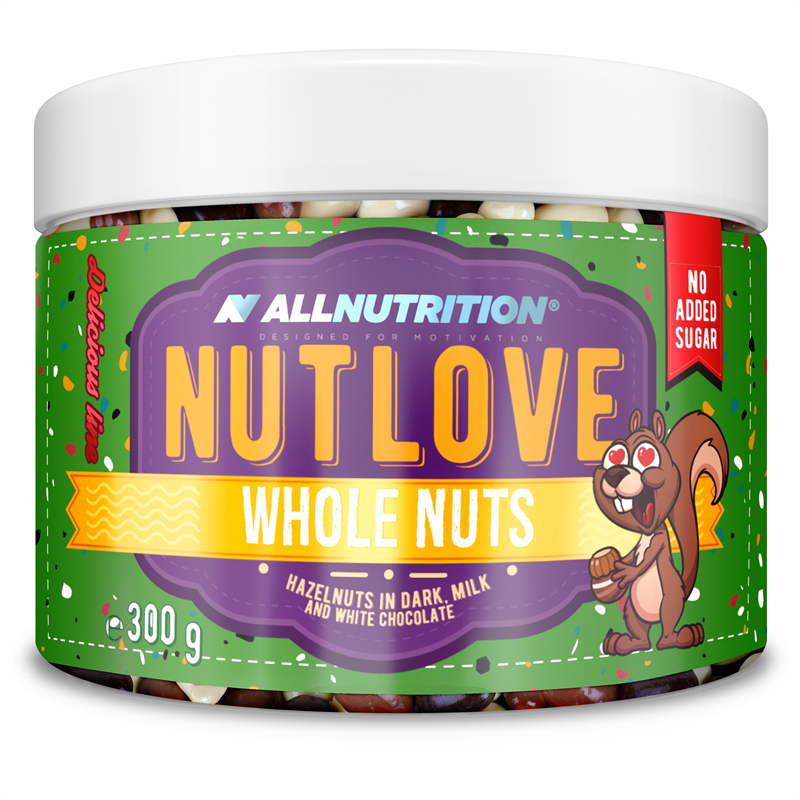 ALLNUTRITION NUTLOVE WHOLENUTS - Orzechy Laskowe W Ciemnej, Mlecznej I Białej Czekoladzie