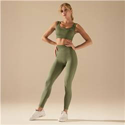 Bezszwowe legginsy BASIC OLIVE
