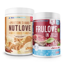 NUTLOVE Protein Shake White Choco Peanut 630g + FRULOVE In Jelly Cherry 1000g