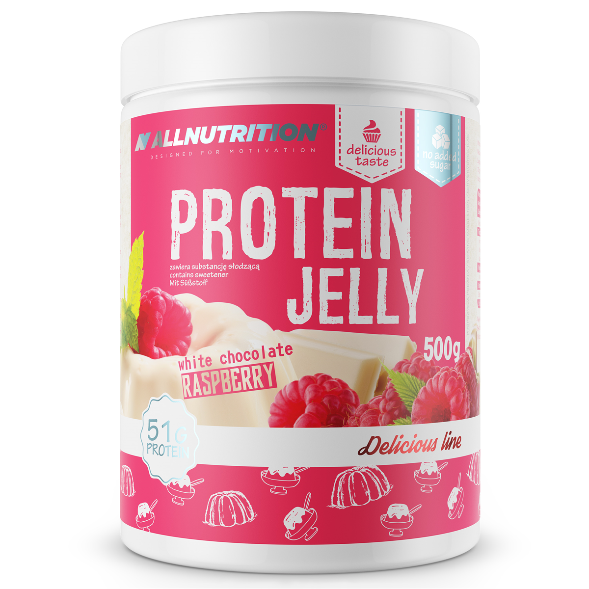 43 PLN • Protein Jelly White Chocolate Raspberry 500g ALLNUTRITION