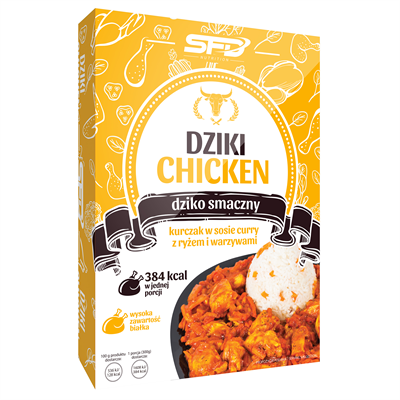 SFD NUTRITION Dziki Chicken - Kurczak w sosie curry z ryżem i warzywami