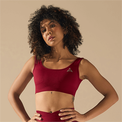 Allwear Bezszwowy Top Sportowy BURGUNDY