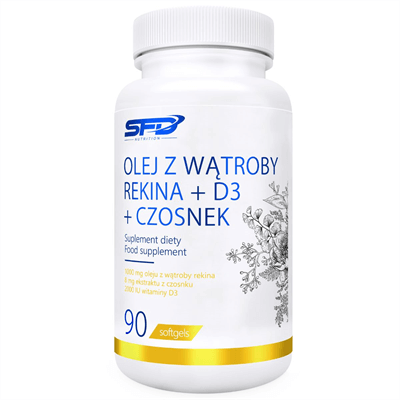 SFD NUTRITION Olej Z Wątroby Rekina + D3 + Czosnek