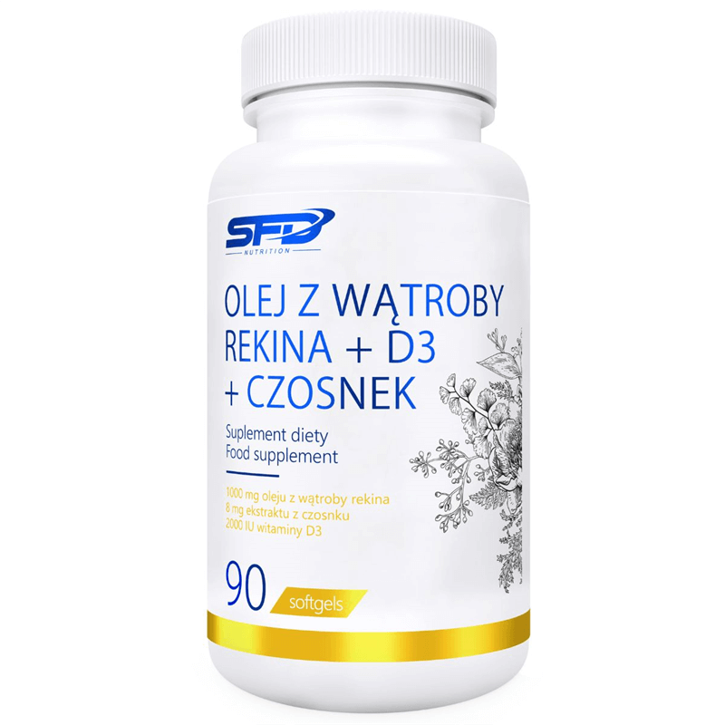 SFD NUTRITION Olej Z Wątroby Rekina + D3 + Czosnek