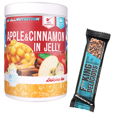 ALLNUTRITION Apple & Cinnamon In Jelly 1000g + Fitking Delicious Protein Bar 55g GRATIS