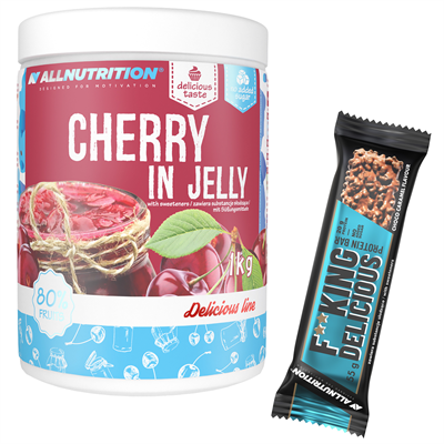 ALLNUTRITION Cherry In Jelly 1000g + Fitking Delicious Protein Bar 55g GRATIS
