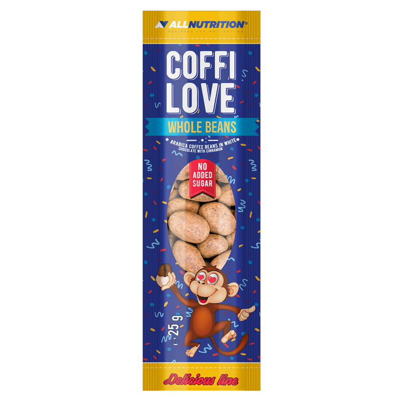 ALLNUTRITION COFFILOVE Ziarna Kawy W Białej Czekoladzie Z Cynamonem
