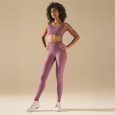 Allwear Bezszwowe legginsy BASIC DUSTY ROSE