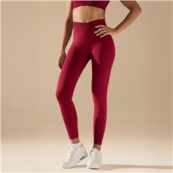 Bezszwowe legginsy BASIC V-WAIST BURGUNDY